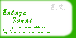 balazs korai business card